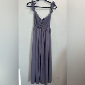 MAGNOLIA BOUTIQUE OFF THE SHOULDER SMOCKED MAXI - LAVENDER/GRAISH, SIZE MEDIUM